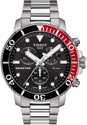 Tissot Men's Seastar 660/1000 316L Stainless Steel case Swiss Quartz Strap, Grey, 22 Casual Watch (Model: T1204171105101)
