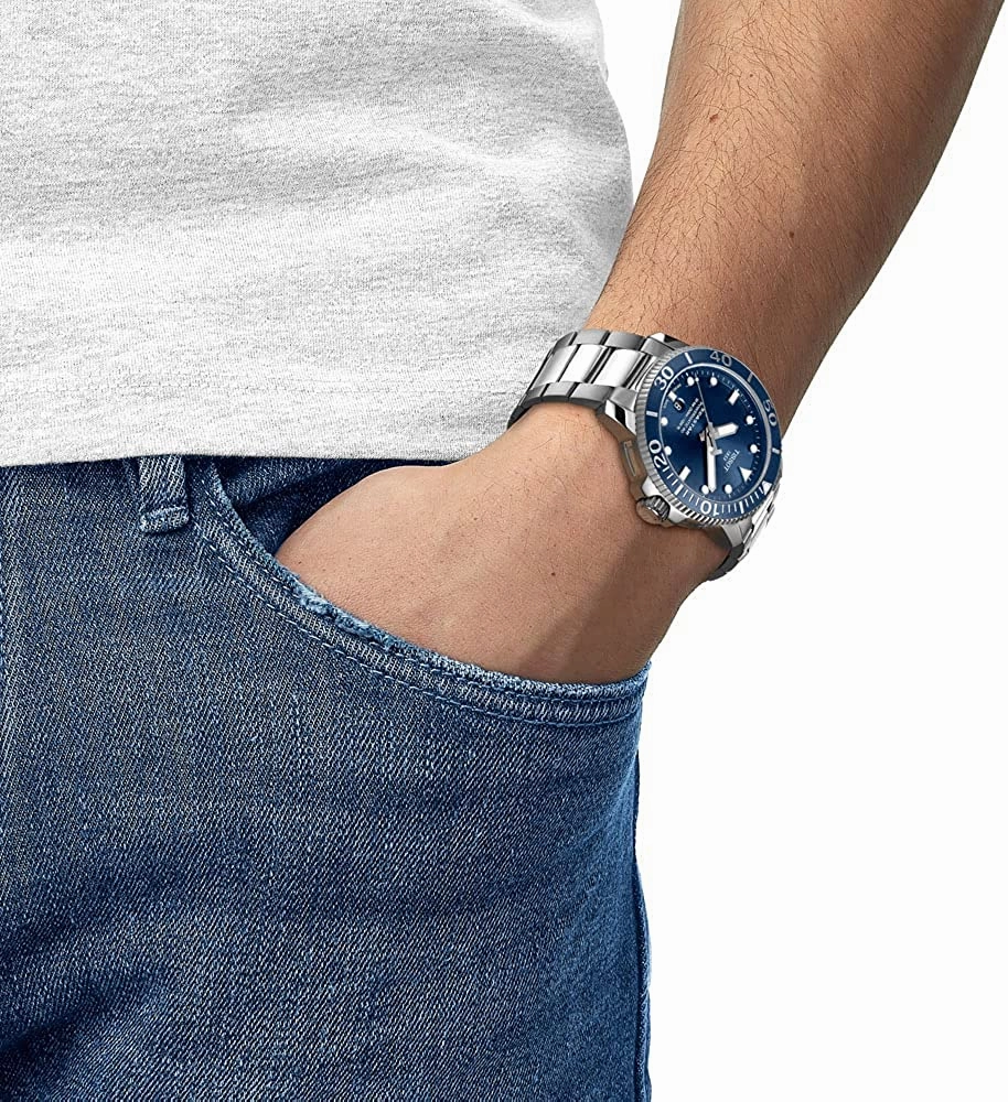 Tissot Men's Seastar 660/1000 Swiss Automatic Stainless Steel Strap, Grey, 21 Casual Watch (Model: T1204071104103)