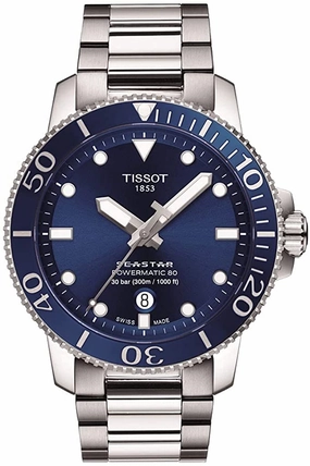 Tissot Men's Seastar 660/1000 Swiss Automatic Stainless Steel Strap, Grey, 21 Casual Watch (Model: T1204071104103)