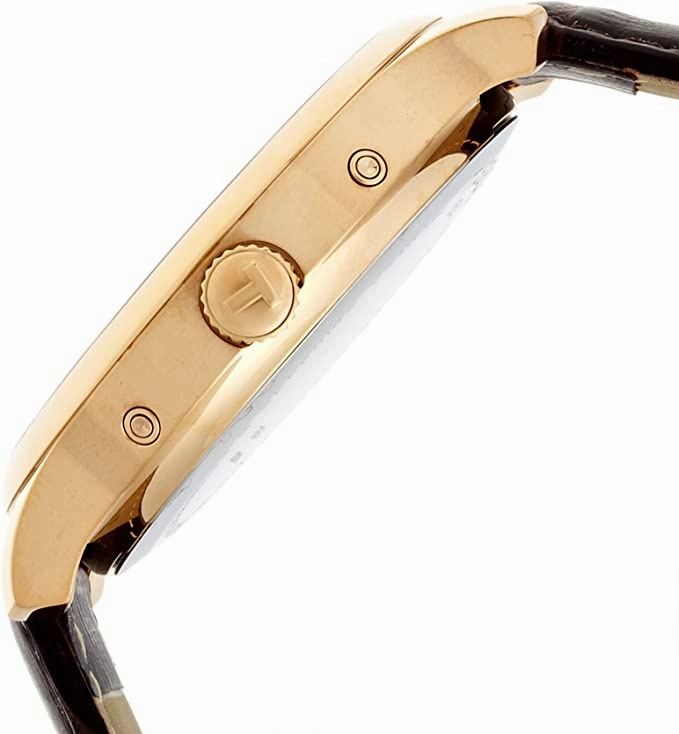 Tissot Men's T0636373603700 Tradition Rose Gold Watch with Embossed Band