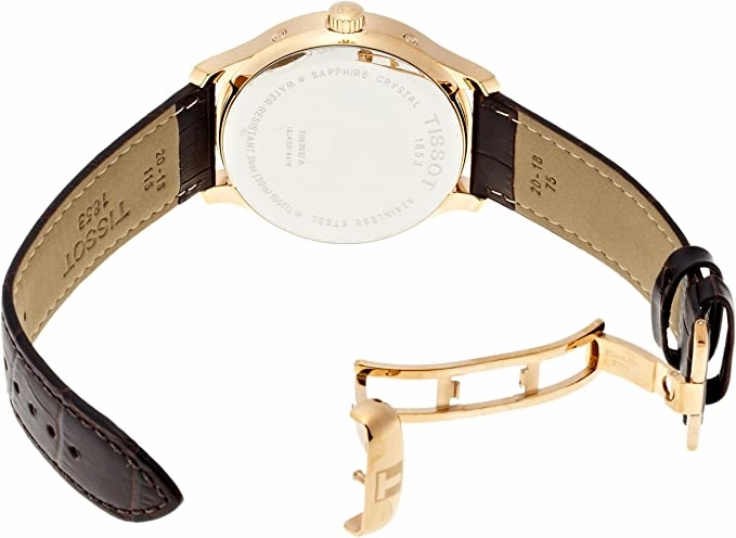 Tissot Men's T0636373603700 Tradition Rose Gold Watch with Embossed Band