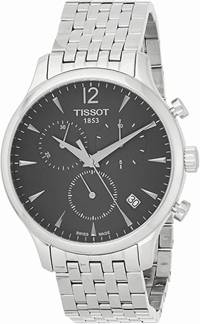 Tissot Men's T063.617.11.067.00 Stainless Steel Bracelet Chronograph Watch with Gray Dial and Date