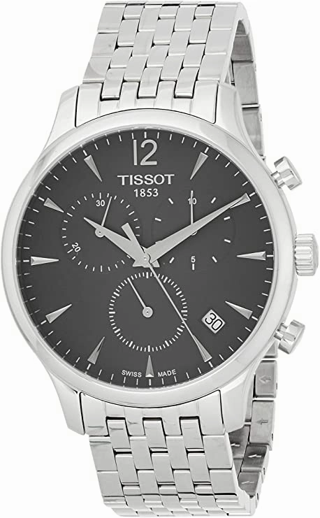 Tissot Men's T063.617.11.067.00 Stainless Steel Bracelet Chronograph Watch with Gray Dial and Date