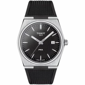 Tissot Men's Watch - T-Classic PRX Quartz Black Dial Rubber Strap | T1374101705100