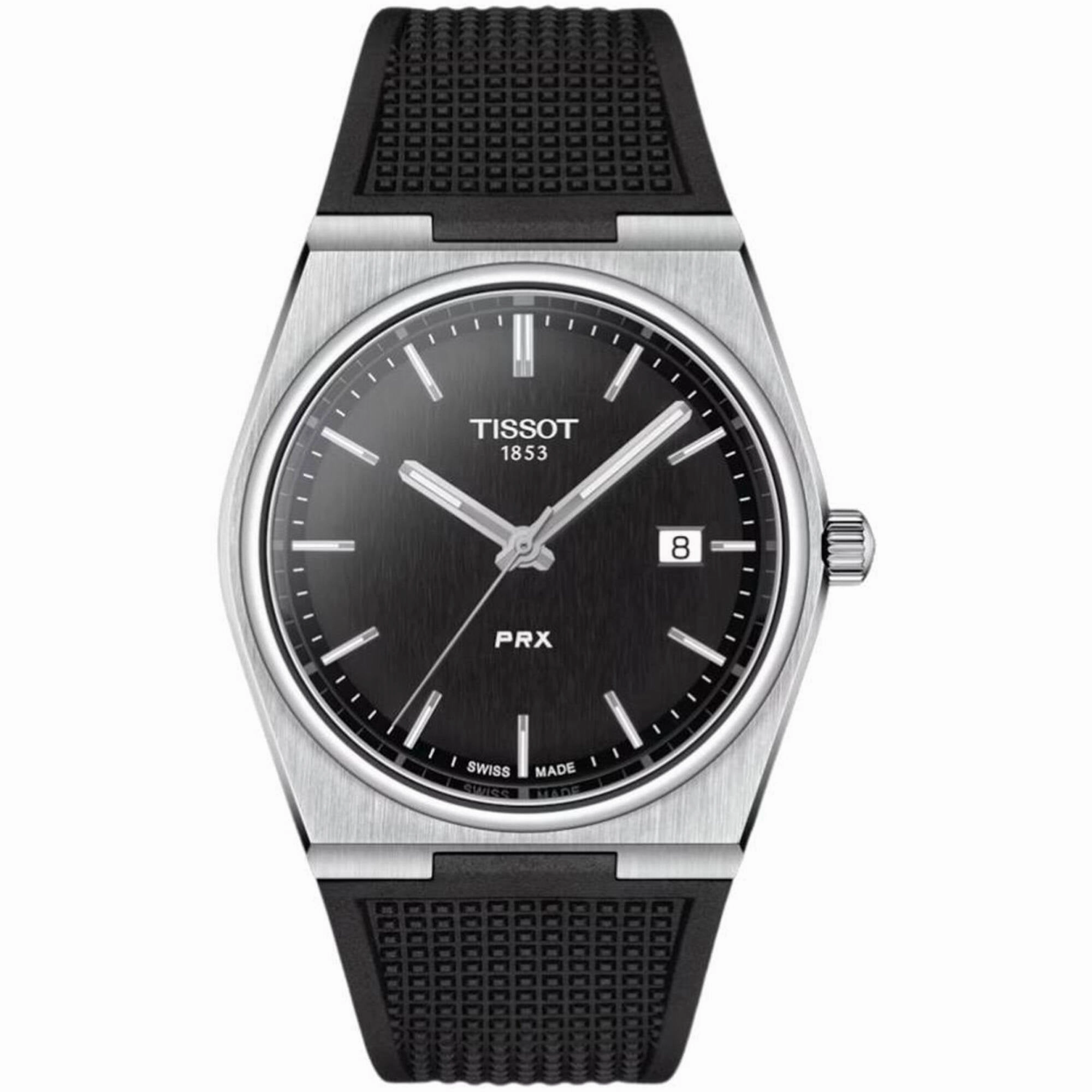 Tissot Men's Watch - T-Classic PRX Quartz Black Dial Rubber Strap | T1374101705100