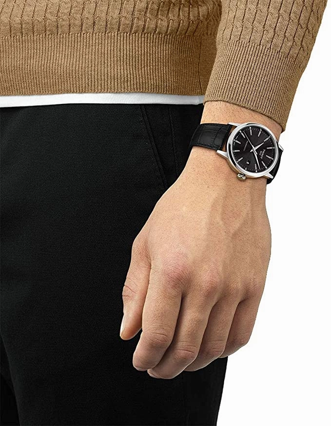 Tissot mens Classic Dream Stainless Steel Dress Watch Black T1294071605100