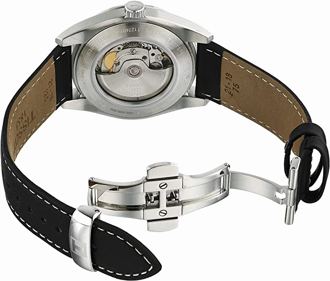 Tissot mens Gentleman Stainless Steel Dress Watch Black T1274071605100