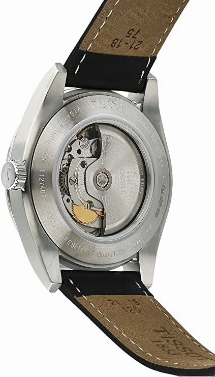 Tissot mens Gentleman Stainless Steel Dress Watch Black T1274071605100