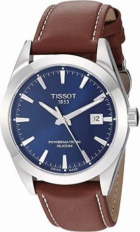 Tissot mens Gentleman Stainless Steel Dress Watch Brown T1274071604100