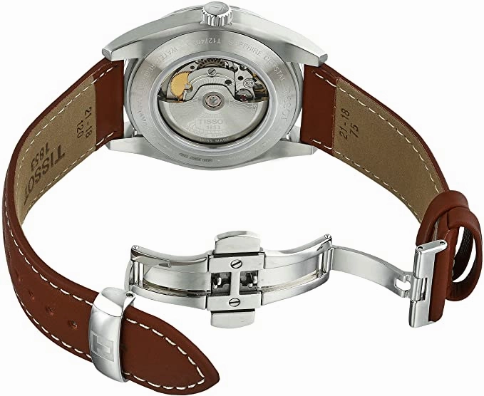 Tissot mens Gentleman Stainless Steel Dress Watch Brown T1274071604100