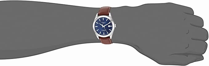 Tissot mens Gentleman Stainless Steel Dress Watch Brown T1274071604100