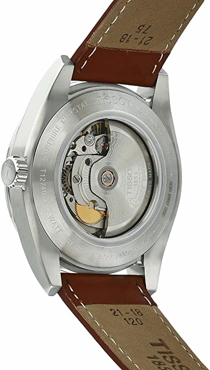 Tissot mens Gentleman Stainless Steel Dress Watch Brown T1274071604100