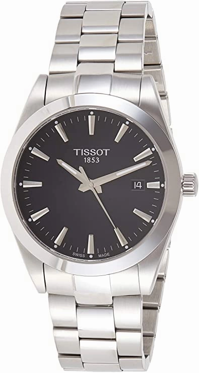 Tissot mens Gentleman Stainless Steel Dress Watch Grey T1274101105100
