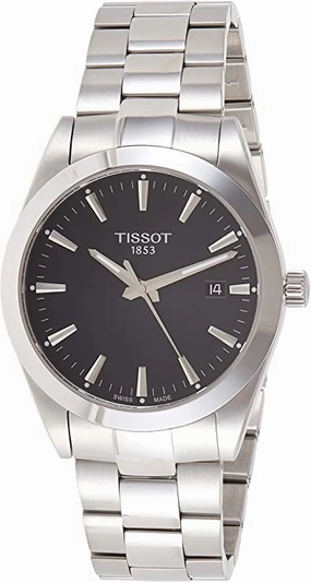 Tissot mens Gentleman Stainless Steel Dress Watch Grey T1274101105100
