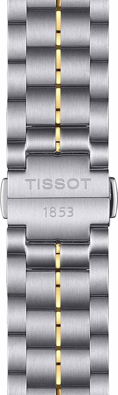 Tissot Mens Luxury Stainless Steel Dress Watch Yellow Gold 1N14,Grey T0864072203700