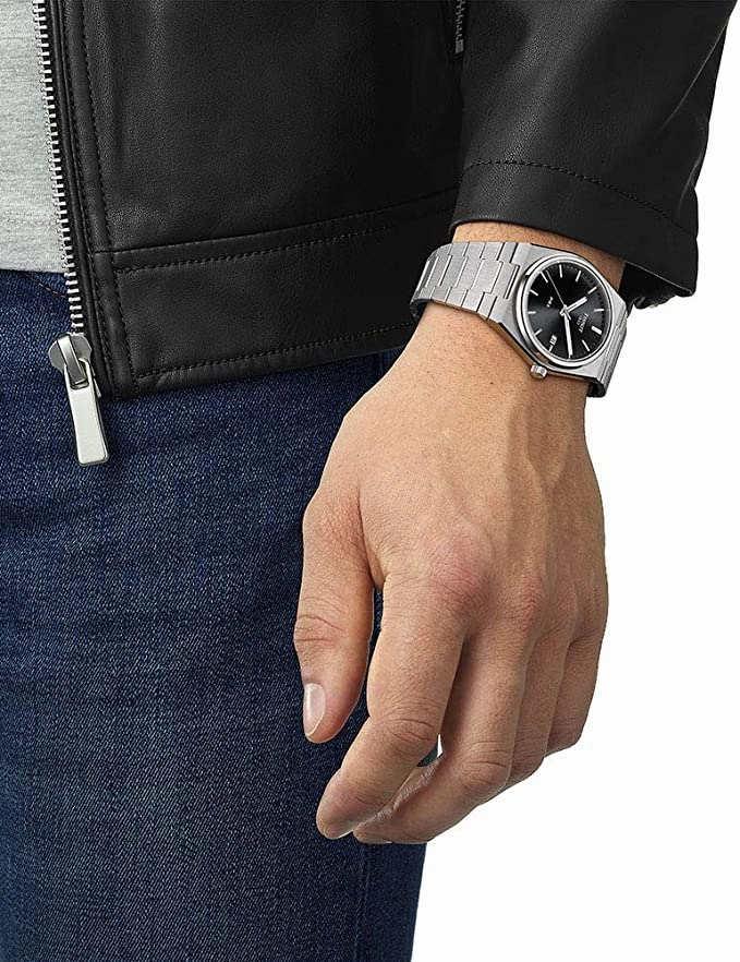 Tissot mens PRX 316L stainless steel case Dress Watch Grey T1374101105100