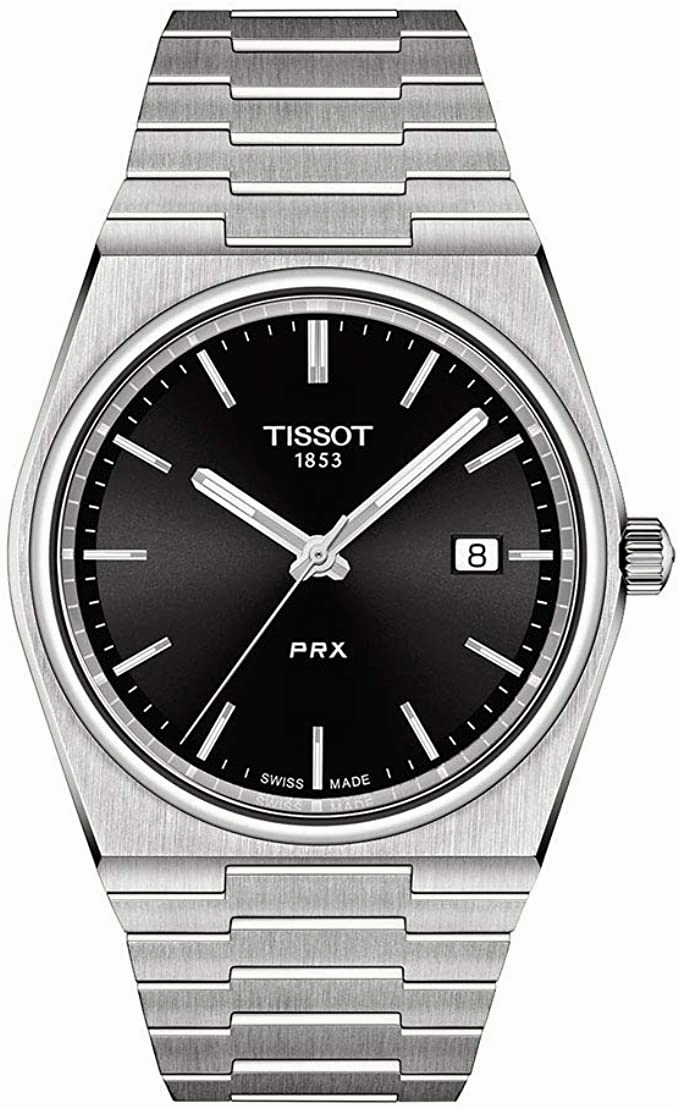 Tissot mens PRX 316L stainless steel case Dress Watch Grey T1374101105100