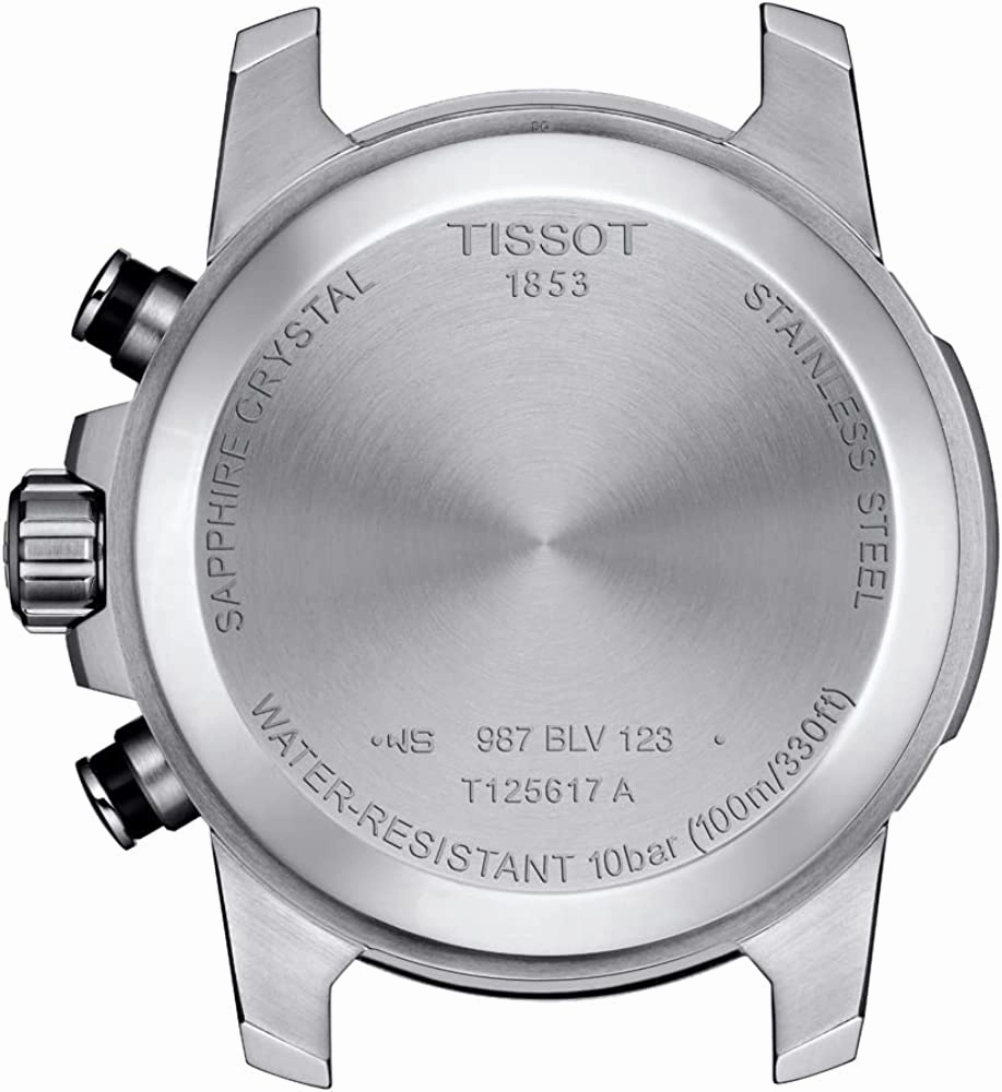 Tissot Mens Supersport Chrono 316L Stainless Steel case Swiss Quartz Watch, Blue, Black, Textile, 22 (T1256171705103)