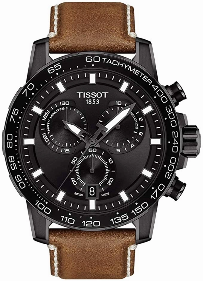 Tissot mens Supersport Stainless Steel Sport Watch Brown T1256173605101