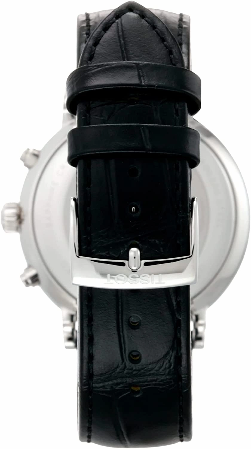 Tissot Mens Tissot Carson Premium Chronograph 316L Stainless Steel case Swiss Quartz Watch, Black, Leather, 20 (T1224171603300)