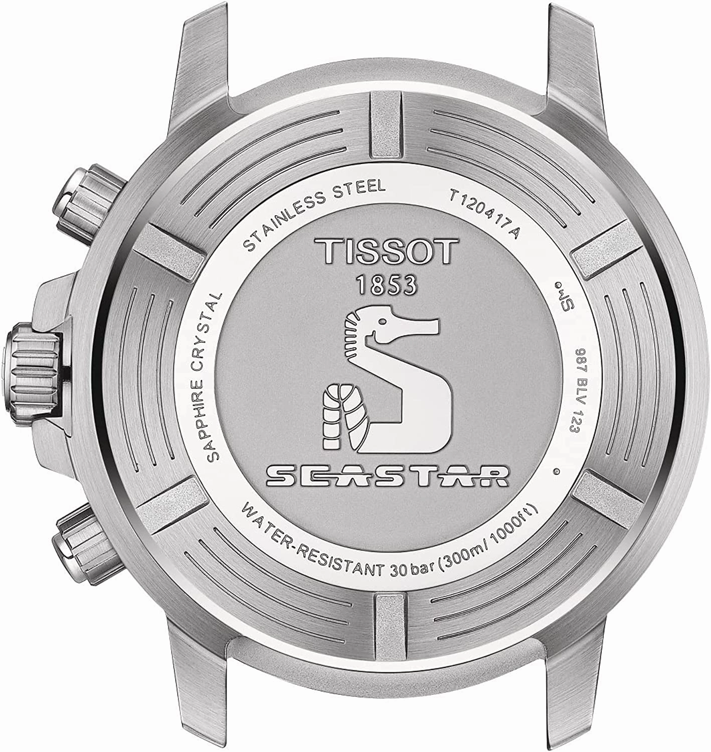 Tissot Mens Tissot Seastar 1000 Quartz Chronograph 316L Stainless Steel case Swiss Quartz Watch, Grey, Stainless Steel, 22 (T1204171104103)
