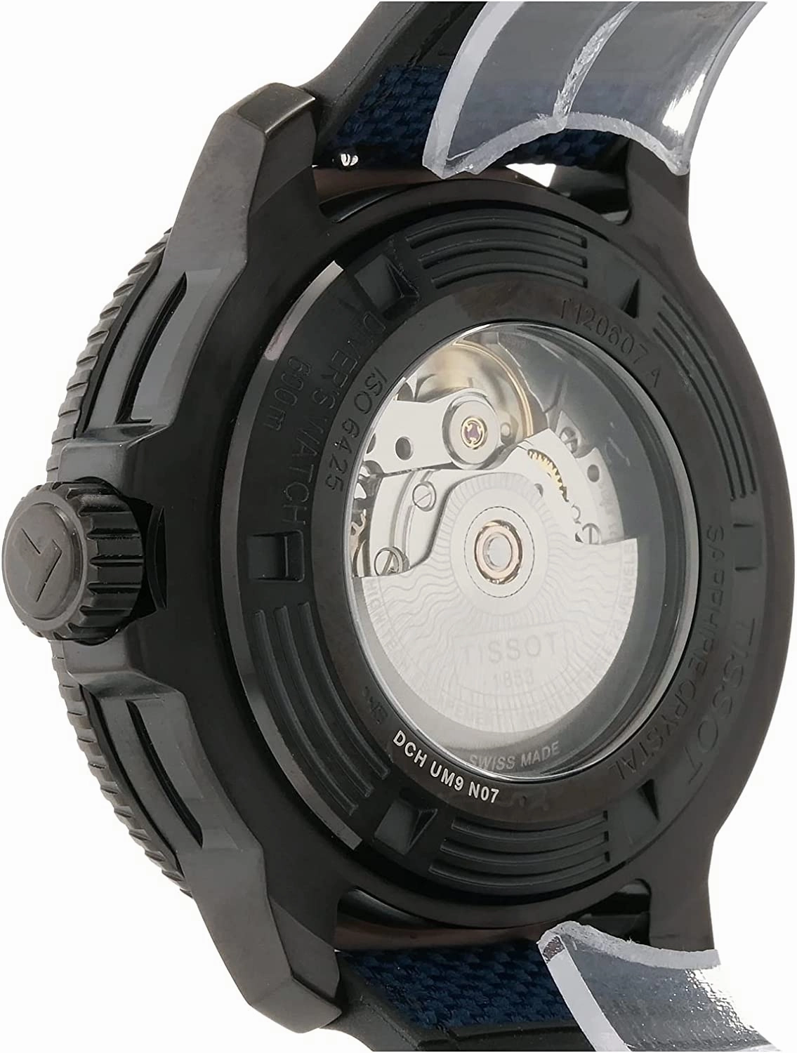Tissot Mens Tissot Seastar 2000 Professional Powermatic 80 316L Stainless Steel case with Black PVD Coating Automatic Watch, Blue/Black, Rubber, 22 (T1206073704100)