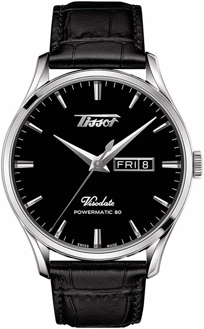 Tissot mens Viso Date 316L stainless steel case Specialities Black T1184301605100