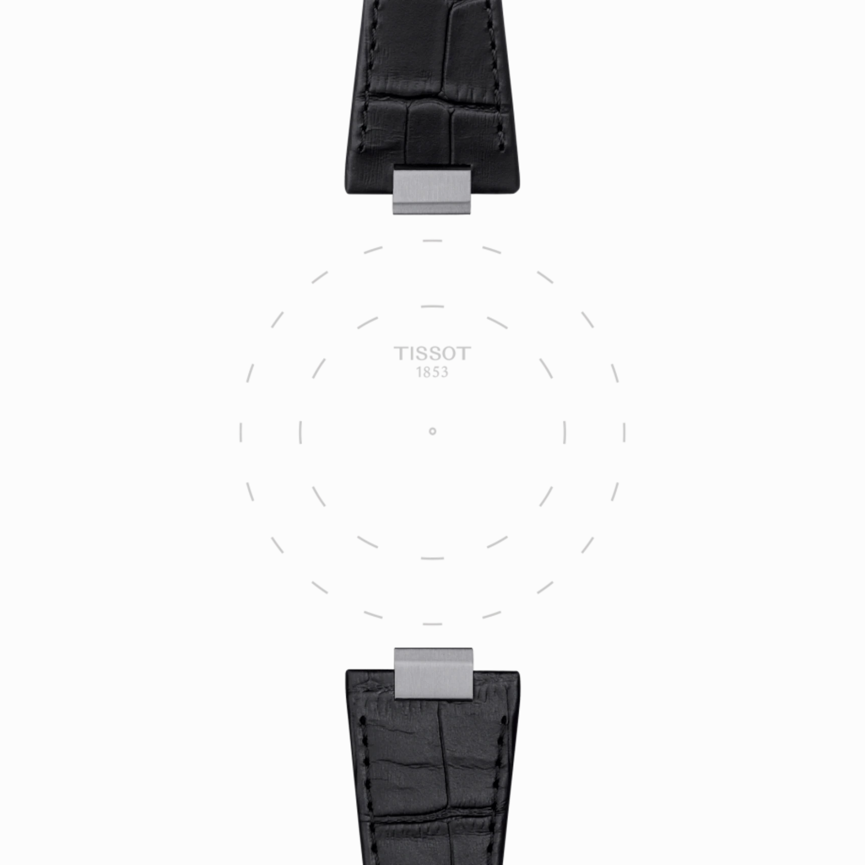 TISSOT OFFICIAL BLACK PRX LEATHER STRAP WITH STEEL ENDPIECE T852047562