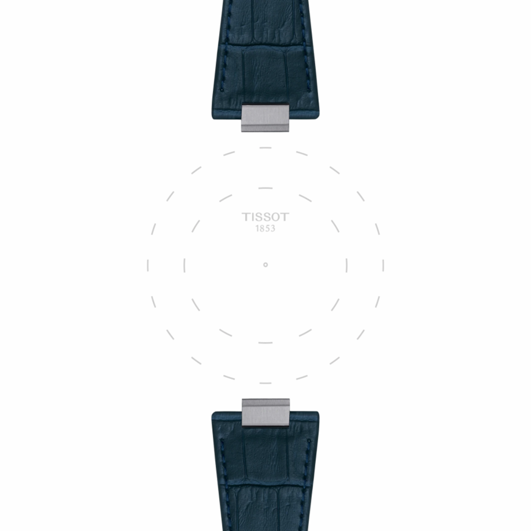 TISSOT OFFICIAL DARK BLUE PRX LEATHER STRAP WITH STEEL ENDPIECE T852047701