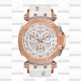 TISSOT T1154172701101 T-RACE CHRONOGRAPH WHITE SILICONE STRAP MEN WATCHES