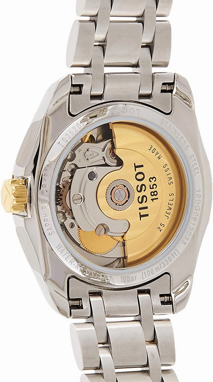 Tissot Women's Couturier 316L Stainless Steel case Swiss Automatic Watch Strap, Grey, 18 (Model: T0352072201100)