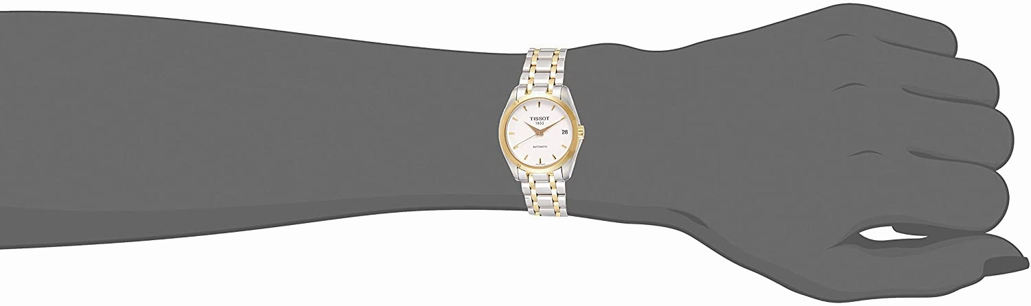 Tissot Women's Couturier 316L Stainless Steel case Swiss Automatic Watch Strap, Grey, 18 (Model: T0352072201100)