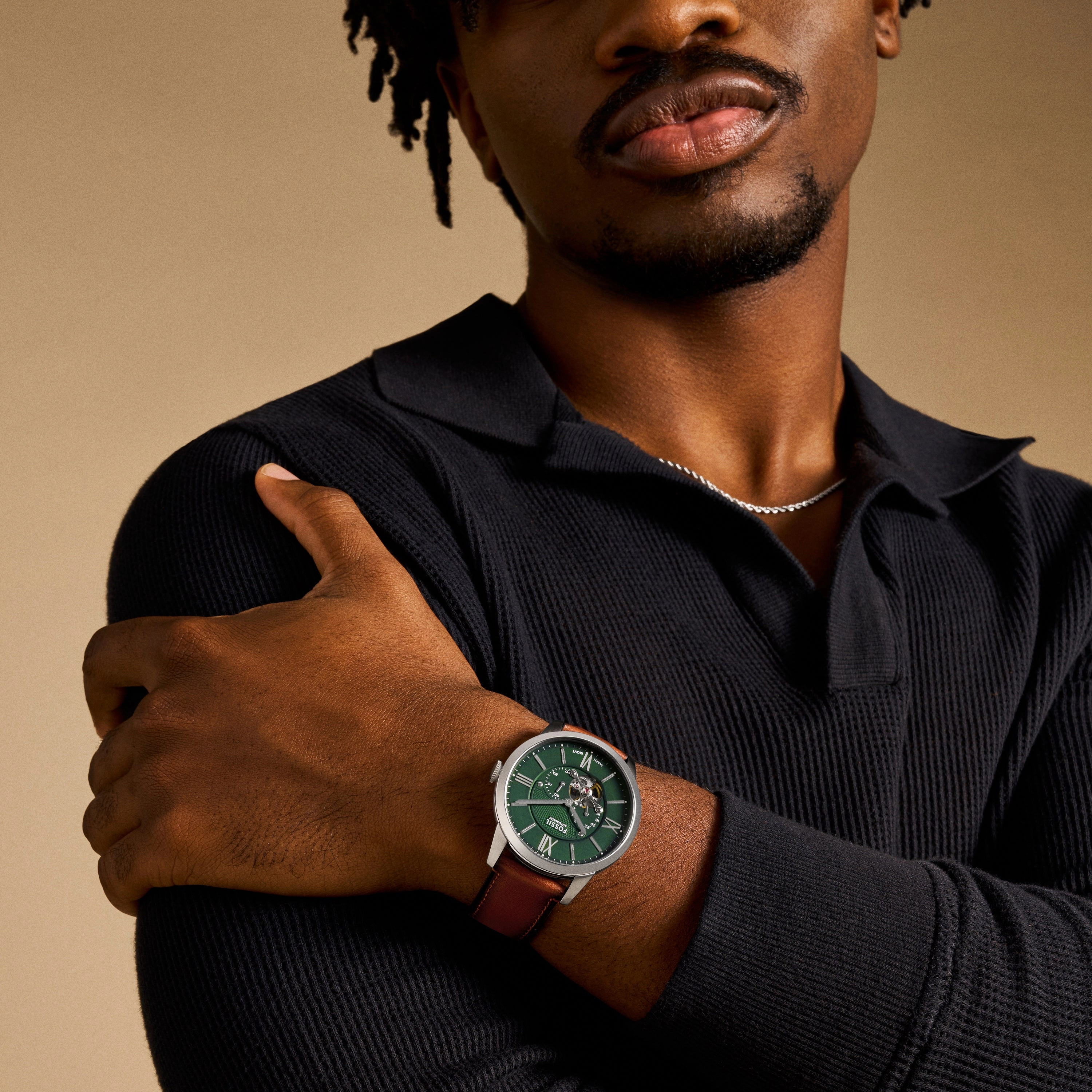 Townsman Multifunction Brown Leather Watch