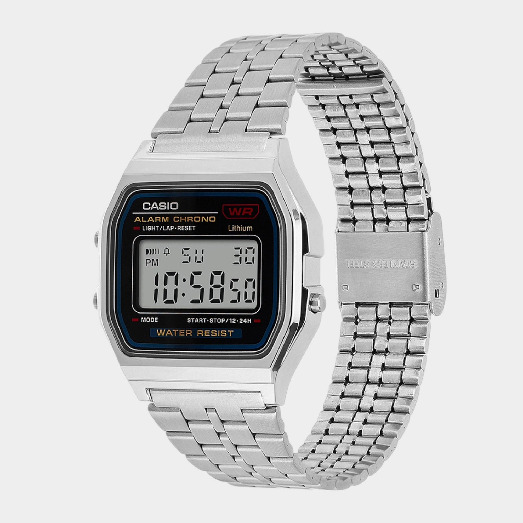 Unisex Vintage Black Dial Stainless Steel A159WA-N1DF - D338