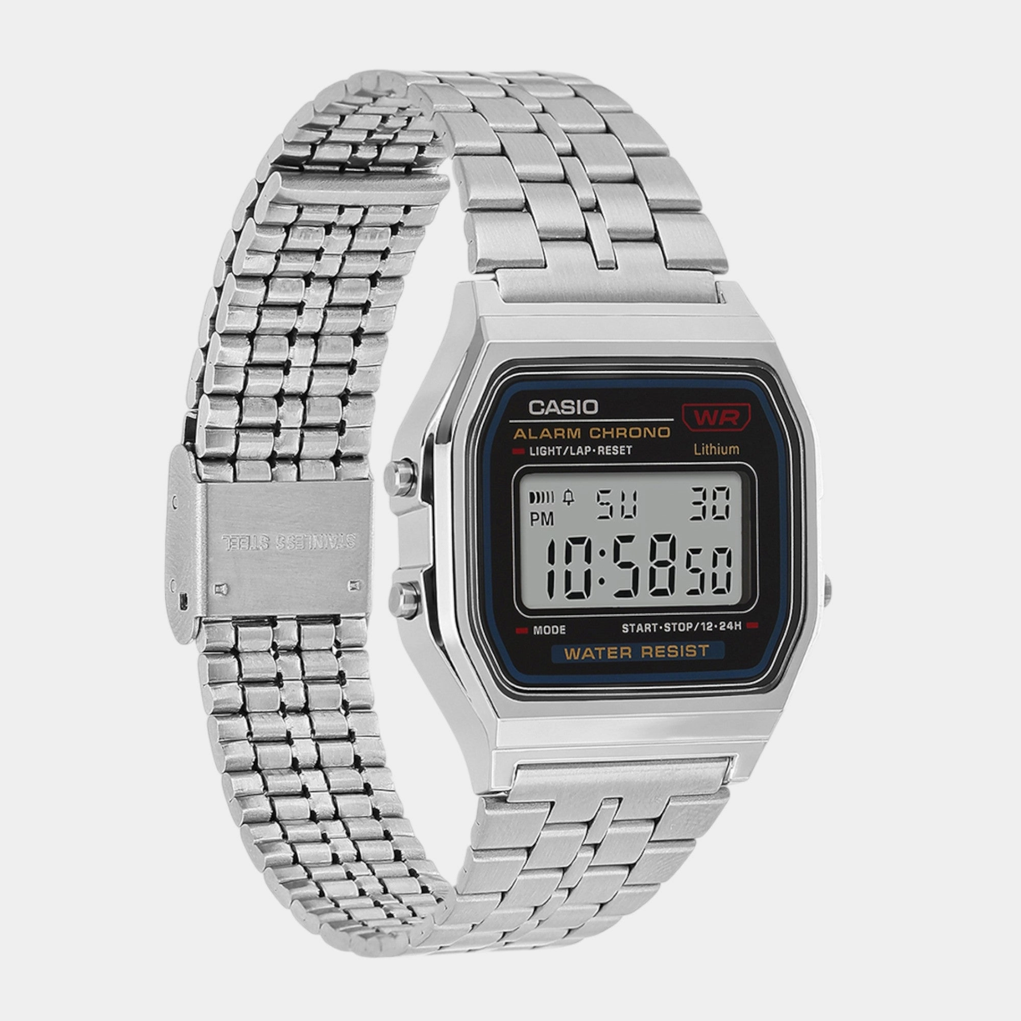 Unisex Vintage Black Dial Stainless Steel A159WA-N1DF - D338