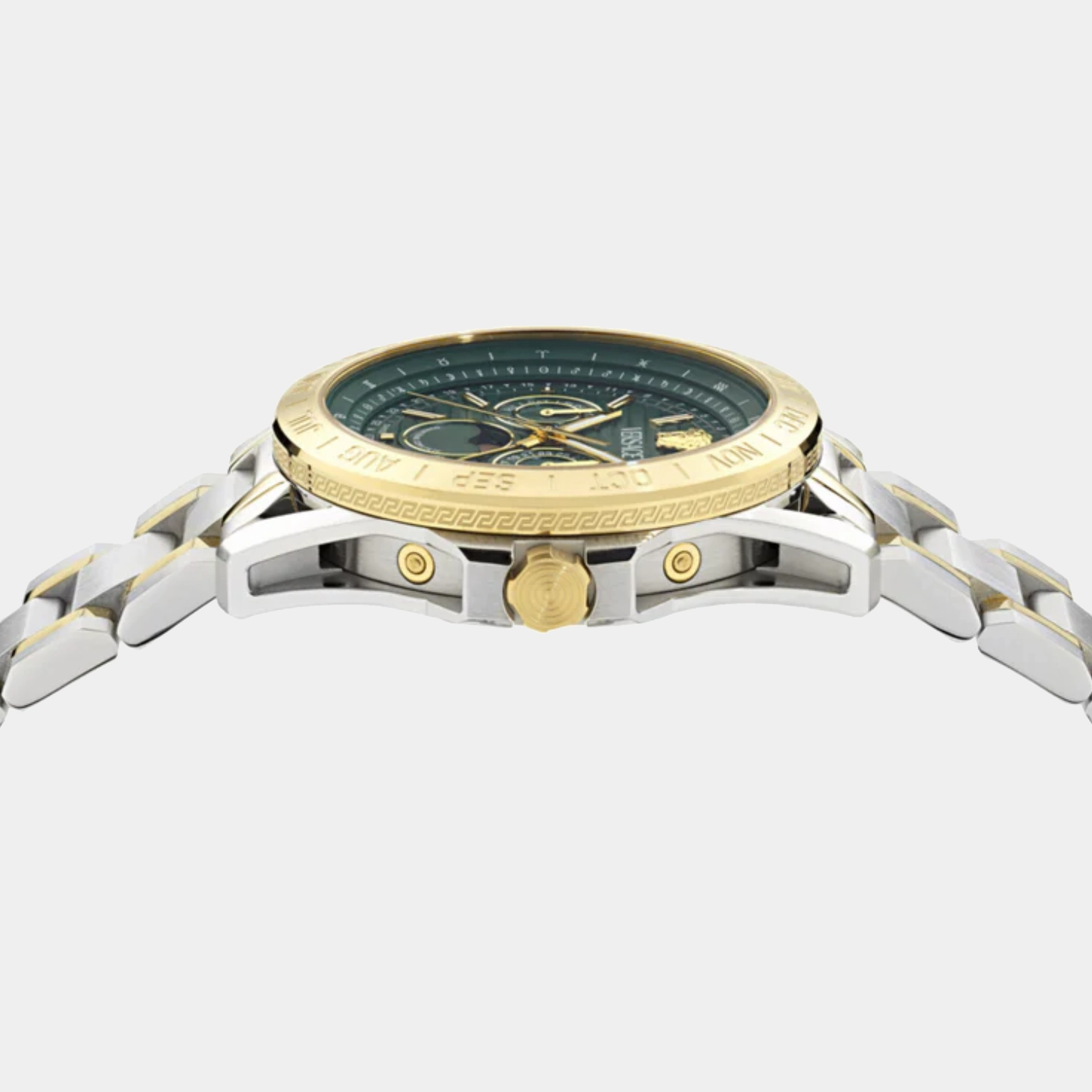 V-Galaxy Moonphase Men Quartz Green Dial Multi-Function Stainless Steel Watch VE0K00325