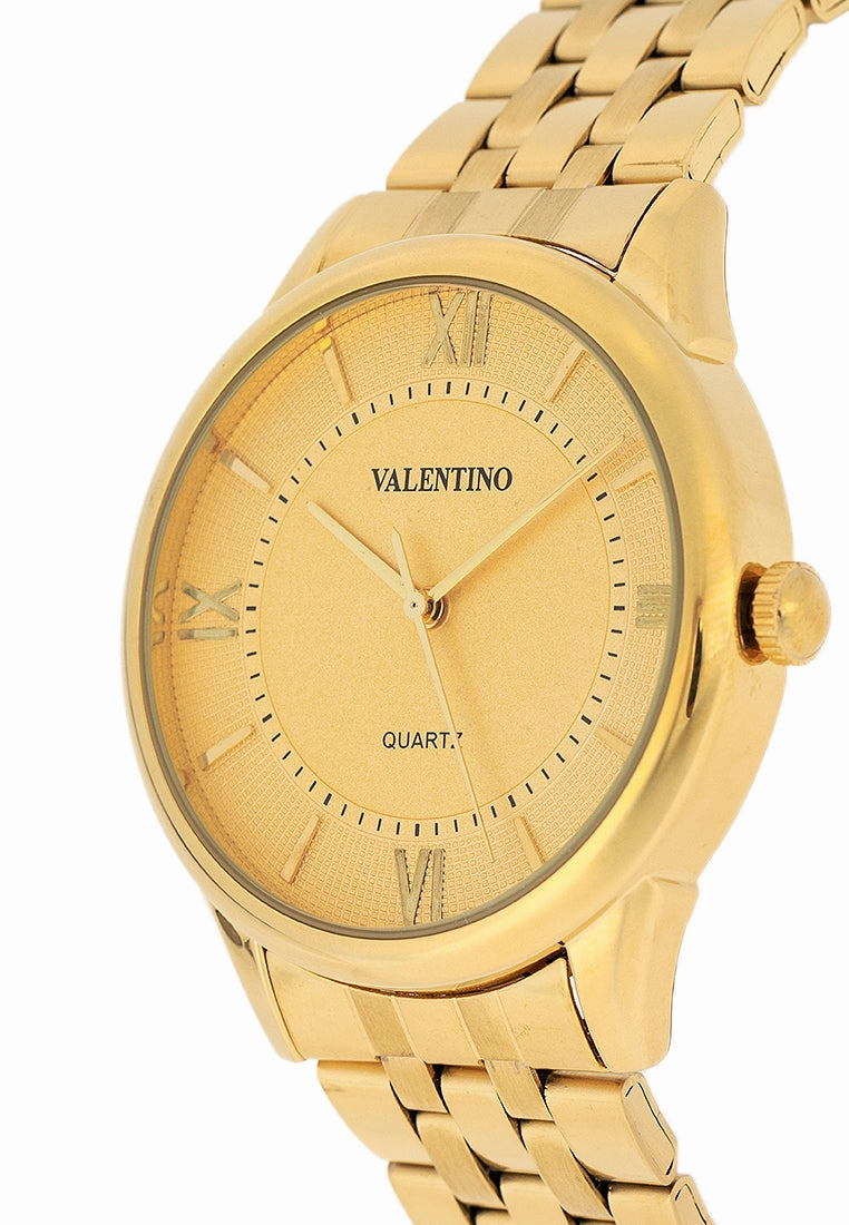 Valentino 20122439-GOLD DIAL Stainless Steel Strap Analog Watch for Men