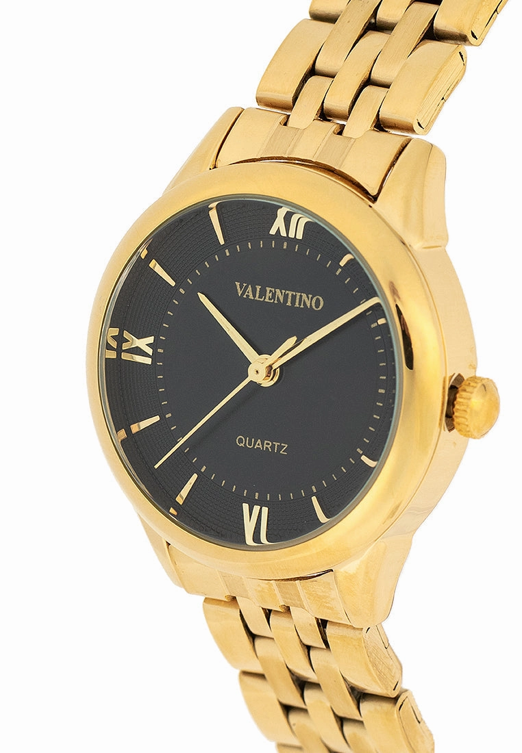 Valentino 20122440-BLACK DIAL Stainless Steel Strap Analog Watch for Women