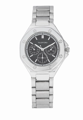 Valentino 20122472-BLACK DIAL Stainless Steel Strap Analog Watch for Women