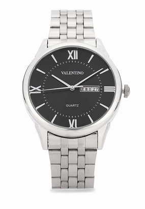 Valentino Stainless Steel Strap Analog Watch for Men 20122480-BLACK DIAL