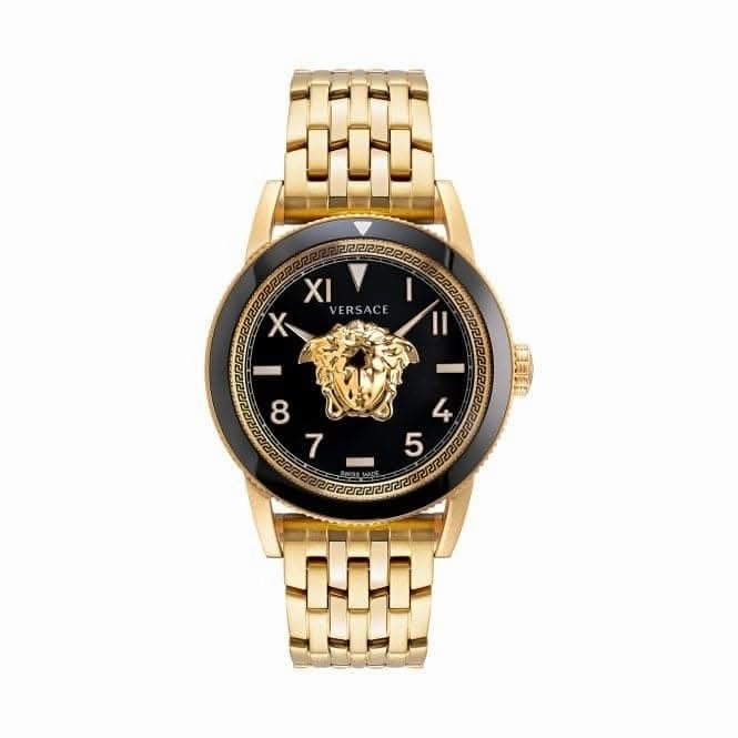 Versace Gents V-Palazzo Gold-Tone Black Watch VE2V00322