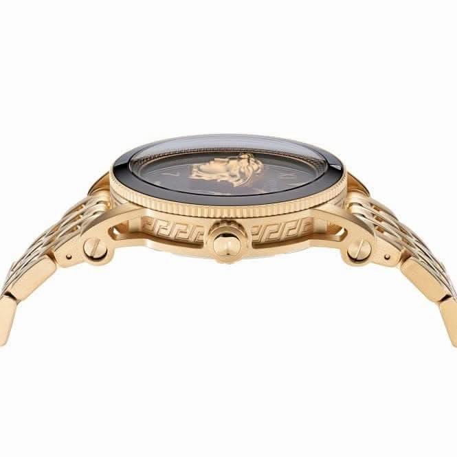 Versace Gents V-Palazzo Gold-Tone Black Watch VE2V00322