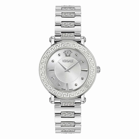Versace Ladies Greca Sphere Silver White Sunray Watch VE9C00324