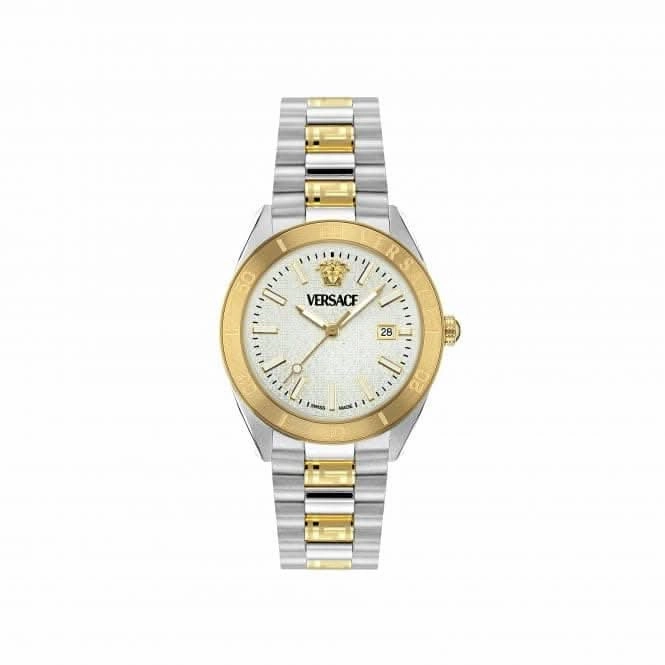 Versace Timeless V Dome White-Silver Sapphire Watch VE8E00424