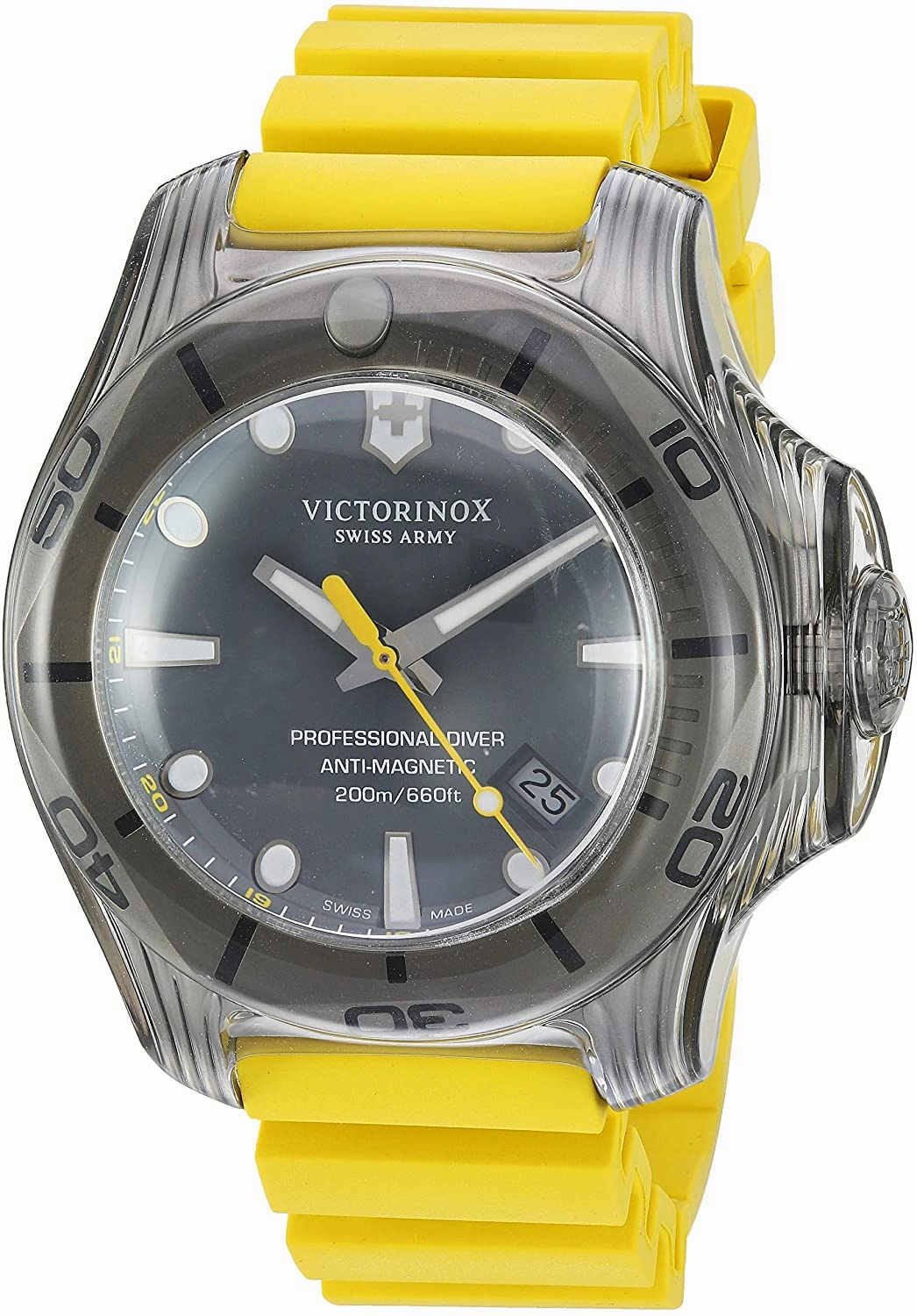 Victorinox I.N.O.X. Analog Quartz Watch with Titanium Strap, Yellow, 22 (Model: 241844)
