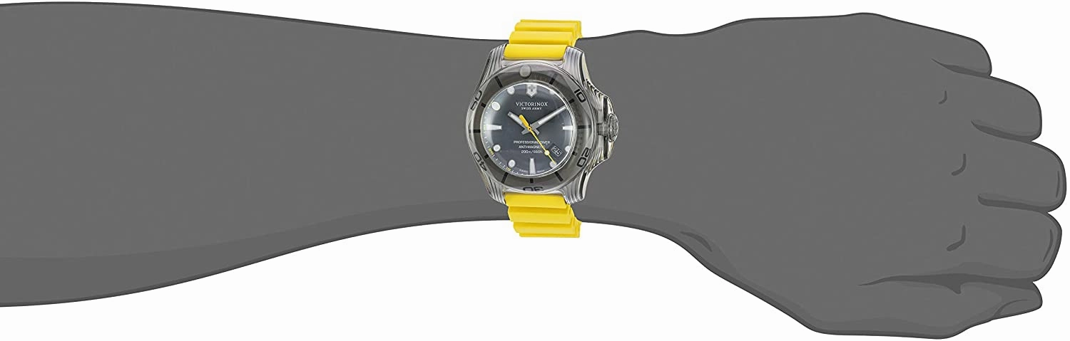 Victorinox I.N.O.X. Analog Quartz Watch with Titanium Strap, Yellow, 22 (Model: 241844)
