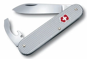Victorinox Swiss Army Bantam Alox Silver Lightweight Medium Pocket Knife with 5 Functions 0.2300.26