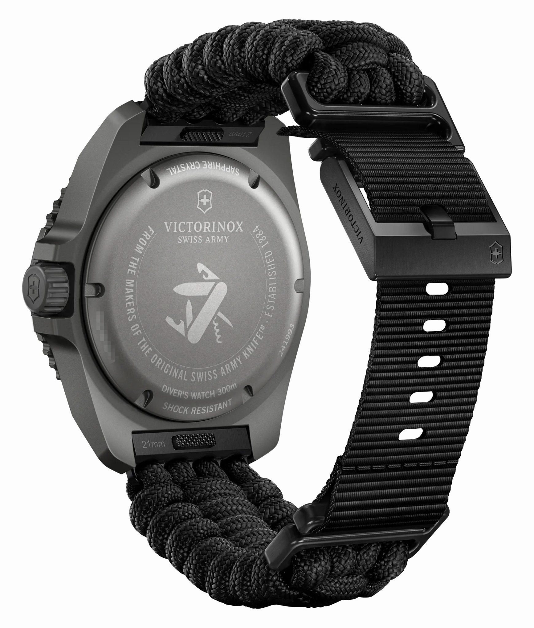 Victorinox Swiss Army Dive Pro Gray Titanium Black Dial Black Nylon Interchangeable Black Rubber Strap Date Divers Quartz Mens Watch 241993.1
