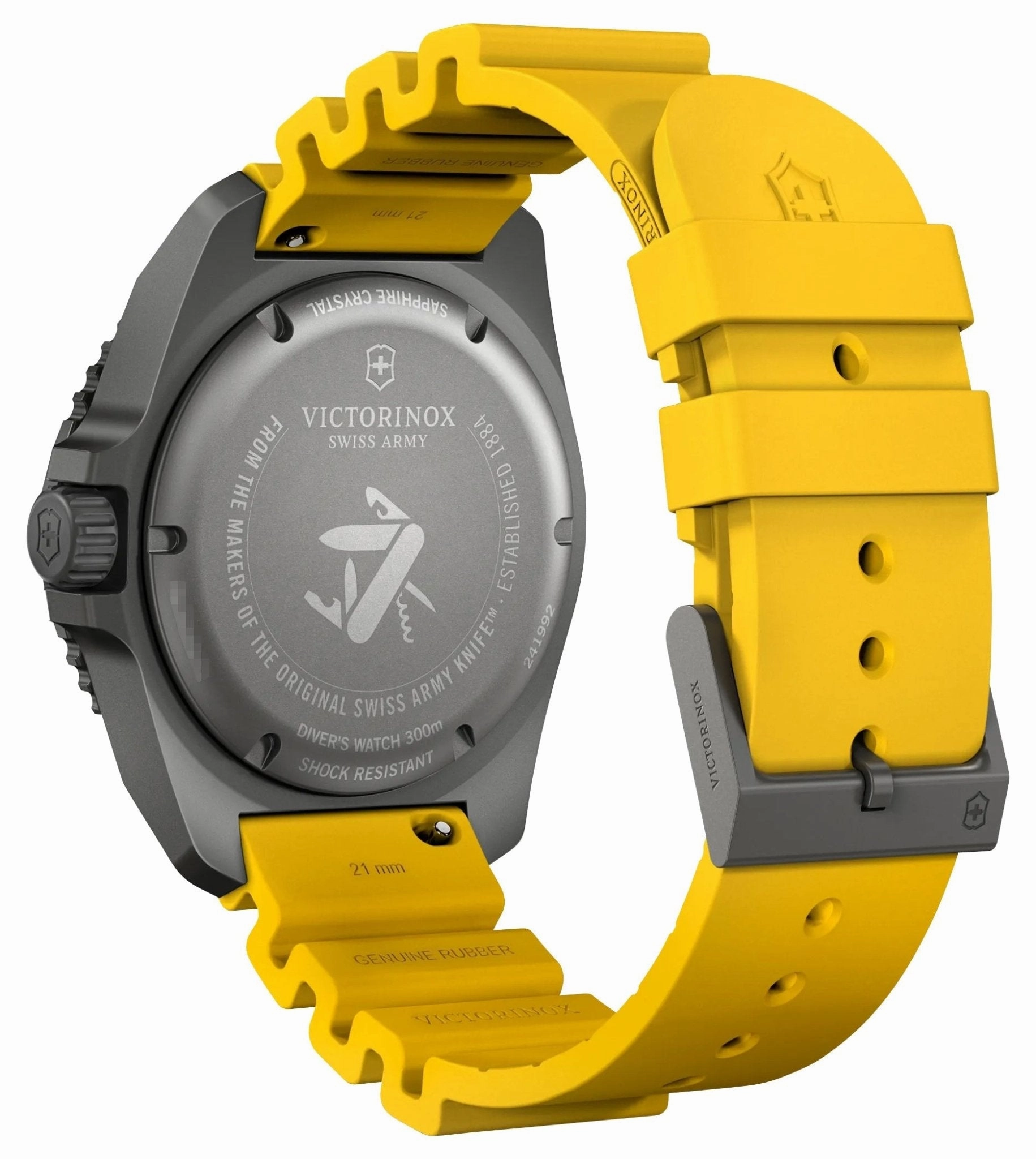 Victorinox Swiss Army Dive Pro Gray Titanium Black Dial Yellow Rubber Strap Date Divers Quartz Mens Watch 241992