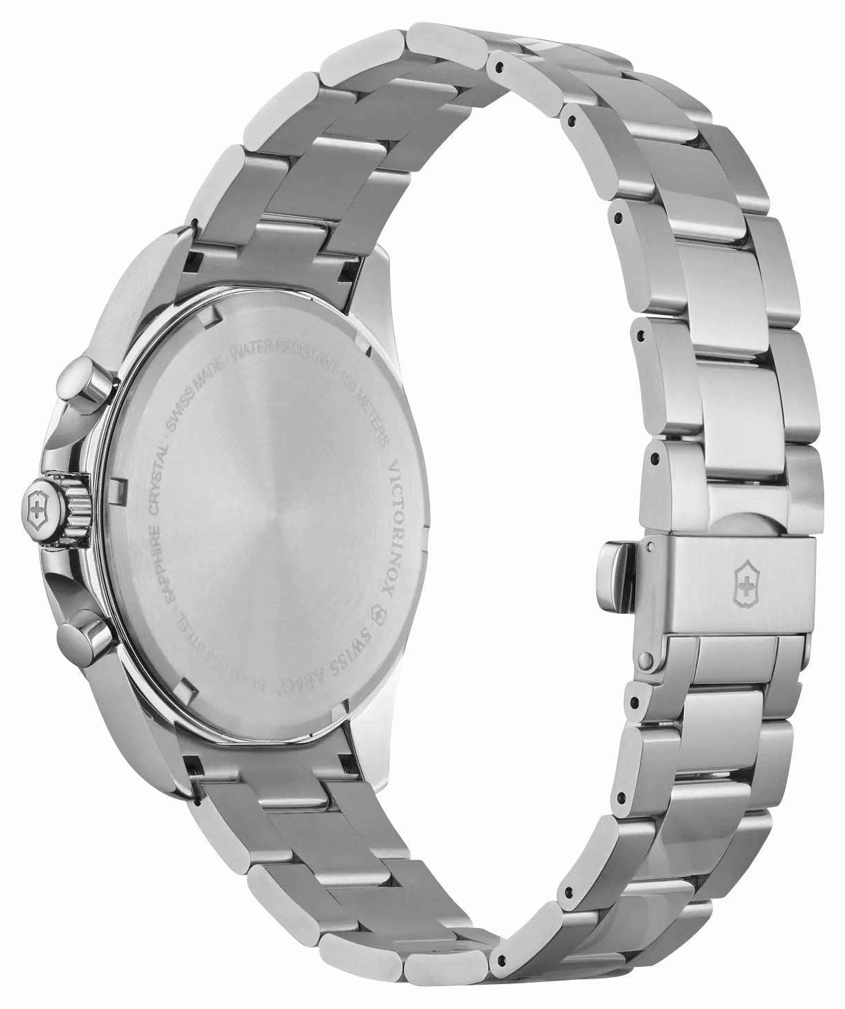 Victorinox Swiss Army Fieldforce Chronograph Stainless Steel Black Dial Date Quartz Mens Watch 241855